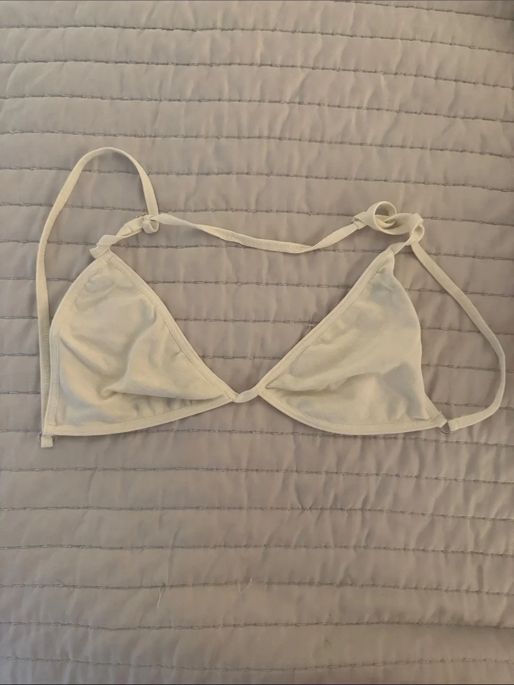 Free People Cream Triangle Bralette with Adjustable Ties